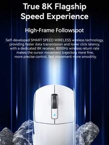 R6 无线鼠标，轻量级 PAW3950 电竞 42,000 DPI 游戏 3 模式蓝牙 8K 鼠标 - 查看 6