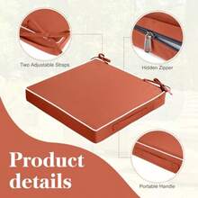 Leinuosen - 4 fundas de cojín de patio 19 x 19 x 3 pulgadas impermeables de repuesto para muebles de patio sofá fundas elásticas con lazos ajustables y mango portátil especias - Condimentar - Ver 4
