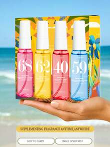 40ml Brazil Beach Series Spray Gift Set, Limited Edition Aromatherapy Air Freshener. Janeiro Multi-Layered Natural Fragrance To Enhance Happiness, Releasing Elegant Sunflower, Citrus, Coconut, Vanilla, Woody, And Ocean Beach Scents. Suitable For Dates, Parties, Gatherings, Travel, Home, Hotel, Office Use. Perfect Christmas Gift. - Mixed Fragrance - View 1