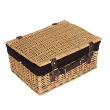 Red Hamper 45cm Buff Wicker Picnic Basket - Hitam - View 3