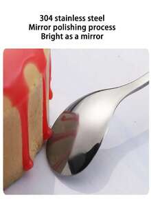 1/5pcs 304 Stainless Steel Premium Coffee Spoon, Creative Ox Head Shaped Dessert Mixing Round Spoon - View 4