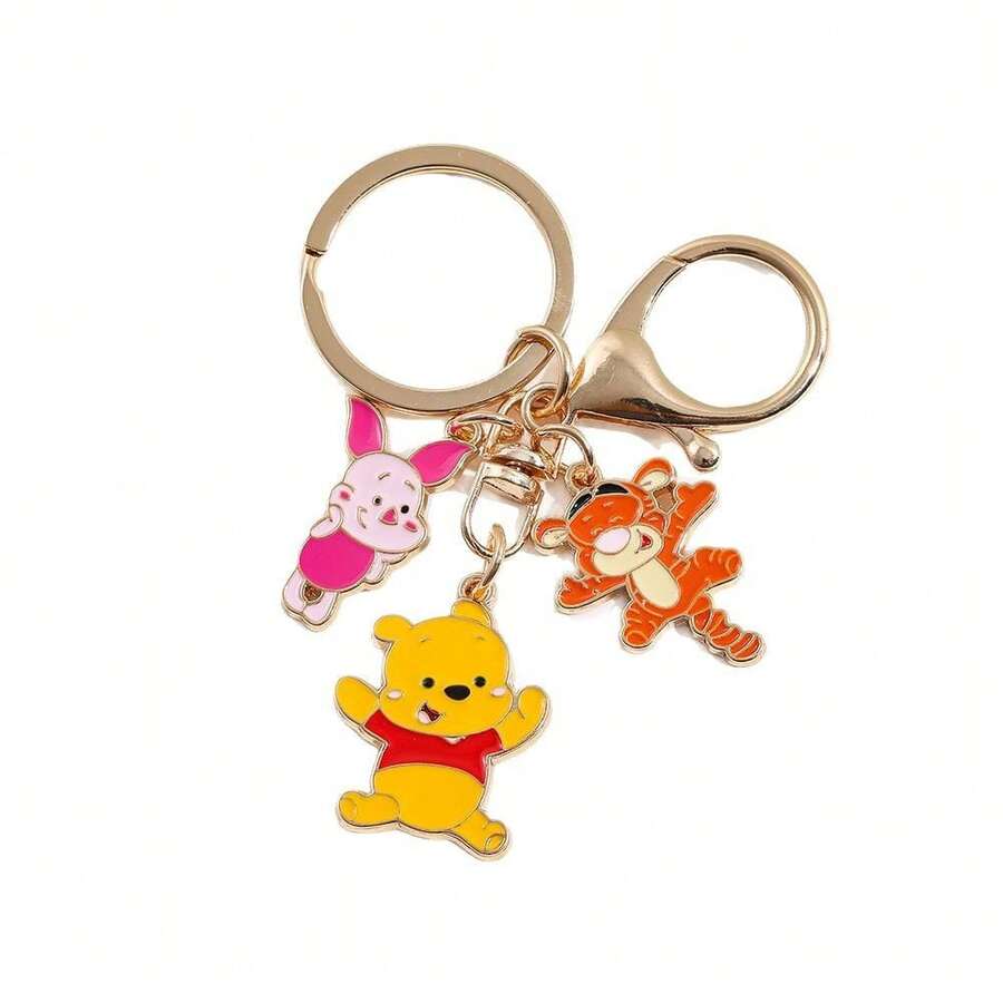Disney Keychain Cartoon Figure Pooh Bear Love Pendant Keyring Men Women Backpack Jewelry Accessories Gifts - Multicolor - View 1
