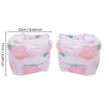 Pink Floral & Heart Print Inflatable Arm Bands Swimming Floaties Water Play Gear - Pink - View 6