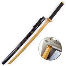 100cm/39.3in Wooden Samurai Sword Model, Japanese Martial Arts Iaido Authentic Samurai Sword Real Size, Japanese Samurai Sword Anime Cosplay Prop, Unsharpened Damascus Steel Sword, Large Medieval Sword Model Gift - 39inch/100cm - View 10