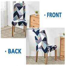 HAOYONG - Funda para silla de comedor impresa lavable protector de asiento extraíble para comedor hotel ceremonia restaurante 4 fundas de silla + 1 funda de banco - 17 - Ver 6