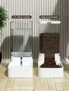 1 pieza Comedero inteligente para mascotas, comedero antideslizante con material transparente, desmontable y fácil de limpiar, separación de comida y agua, recarga automática de agua, gran capacidad para comida y agua de gatos y perros pequeños/medianos - Multicolor - Ver 5