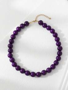 1 件女士时尚简约多巴胺糖果色串珠项链，适合日常佩戴，夏季 - 多色 - 查看 33