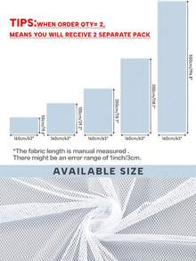 1pc White Soft Elastic Hexagonal Mesh Fabric, For Sewing Pockets, Straps, Clothing, Bags DIY - White - View 2