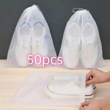 30 Non-Woven Fabric Portable Shoe Storage Bags- Travel Storage Bags With Drawstring Closure- White Sneaker-Specific Disposable Dust Covers, Shoe Drying Bags, Hanging Shoe Storage Bags, Hanging Shoe Organizers - View 7