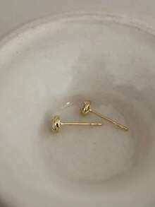 1 Đôi bông tai bạc S925 hình tròn đính đá, kiểu dáng tối giản tinh tế, dễ thương, thanh lịch và đa năng dành cho nữ. - hình học - Xem 5