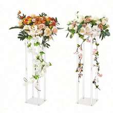 Acrylic Flower Pot Stand, Suitable For Birthday Party, Wedding, Celebration Decoration, Floral Storage And Display - Clear - View 6