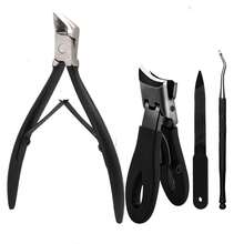 1/3/5pcs Stainless Steel Elbow Nail Clipper Non-Slip Rubber And Plastic Handle Nail Clipper Large Opening Single Clipper Set - B-Black - View 10