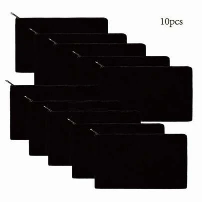 10个装拉链收纳袋，多功能空白DIY手工袋，铅笔盒，文件袋，适用于家庭、学校、旅行