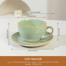 1 Cup & 1 Saucer 2-Piece Ceramic Coffee Set, Spring Series, Suitable For Spring Festivals And Parties, Mother's Day Gift, Home Or Cafe Use, Dishwasher, Microwave, Oven, Refrigerator - Multicolor - View 14