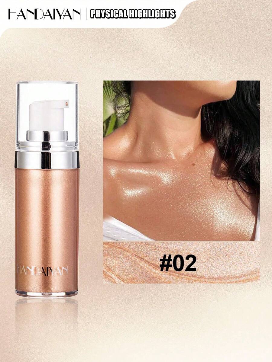 HANDAIYAN Highlighter Body Lotion, Brightening Serum, Natural Glow Liquid, Ideal For Summer Beach, Pool Party, Travel, Halloween, Christmas Gifts, Face Painting, Cosmetics, Suitable For Women, Winter/Spring, Ideal For Y2K Fancy Fashion, Suitable As Birthday/Valentine's Day/Mother's Day Gifts, Essential For Celebration Parties, Best Color Choices - 香檳色 - 查看 1