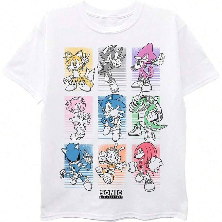 Sonics Thes Hedgehogs Sonics X Shadow Generations Shadow & Sonics T-Shirt Exclusive T-Shirts For Premium Fans Unisex Casual Short-Sleeved Tees A Must-Have For Fans Suitable For Festivals, Parties, Homewear, Daily Commutes, Back-To-School Outfits And Concert Looks Printed And Shipped In The USA 100% Cotton T-Shirts Opaque, Versatile Basic Tees - Trắng 8 - Xem 1