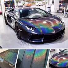 1 Roll Rainbow Holographic White Car Wrap Vinyl Film, Self-Adhesive, Waterproof, UV-Resistant, Suitable For Vehicle Exterior And Interior Decoration, High Temperature Resistant, Applicable To Various Car Models, Exquisite Appearance - One Size Fits All - View 12