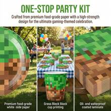 Bộ đồ ăn dùng một lần kiểu pixel 50 món này bao gồm 10 đĩa ăn, 10 đĩa tráng miệng, 10 cốc giấy và 20 khăn ăn. Bộ đồ ăn tiện dụng này rất phù hợp cho cắm trại, dã ngoại, tiệc nướng ngoài trời, tiệc mừng em bé, đám cưới và tiệc sinh nhật. - Nhiều màu - Xem 1