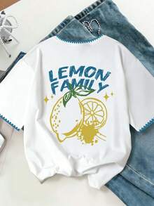 Plus Size White Round Neck Short Sleeve Women's Fashion T-Shirt - Soft And Breathable, Suitable For Summer And Spring, Casual, Vacation, Daily Wear - Plus Size Women's Regular Printed T-Shirt - White - View 3