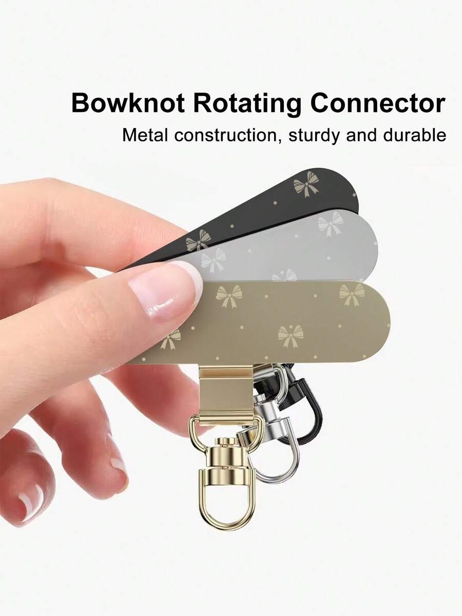蝴蝶结形360°旋转金属连接器，手机挂绳支架，耐用防丢钩 - 彩色 - 查看 1