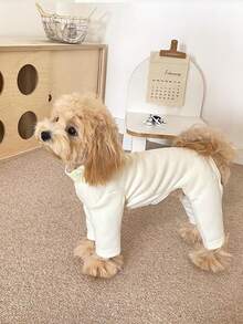 Bodysuit Hewan Peliharaan 4 Kaki Berwarna Polos yang Lembut dan Elastis, Nyaman untuk Dipakai di Rumah, Cocok untuk Anjing & Kucing Kecil dan Sedang - MultiWarna - View 7
