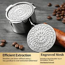 51mm/58mm Filtro de ducha de café de doble capa de acero inoxidable con martillo magnético, filtro de ducha de café de absorción magnética - Plateado - Ver 7