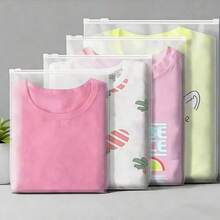 1 pieza/10 piezas Bolsa de almacenamiento con cremallera impermeable, bolsa organizadora plegable, cubos de embalaje de ropa multifuncionales para guardar zapatos, ropa interior, calcetines, camisetas, vestidos, adecuado para viajes de negocios, uso al aire libre, organizador de equipaje - transparente - Ver 2