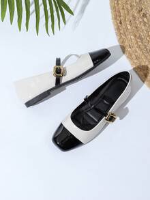 JiaYunNvXie Zapatos tipo Mary Jane vintage con correa, zapatos planos de cuero pequeños de talla grande para uniforme - Chantilly - Ver 5