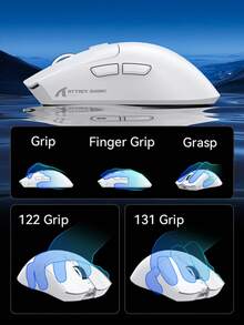 1 Ratón inalámbrico Bluetooth para juegos eSports PAW3395 con base de carga RGB, de peso ligero - Ver 8