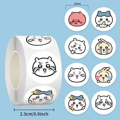 chiikawa 500pcs/Set Cute Accounting Stickers, New Year, Valentine's Day, Easter Gift