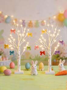 1pc LED Illuminated White Birch Tree Lamp, Battery Operated (Batteries Not Included) Warm White Artificial Tree Light, Suitable For Indoor/Outdoor Tabletop, Home, Bedroom Decor, Wedding Party, Christmas, Thanksgiving Decoration - Multicolor - View 5