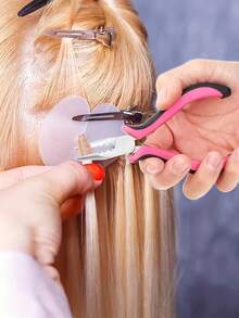 接发套装：包含1把钳子、500个带衬里的微型环、1根针、1个穿线器、1个钩针、1把梳子和5个造型夹。 - 彩色 - 查看 3