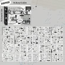 Stiker Teks Lipat Dua Warna M5, Gaya , Lucu, Serbaguna, Bahan Scrapbook, Buku Stiker Dekoratif DIY - 1 Set - View 14