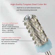 Easy Nail 1pc Rhinestone-Encrusted All-1pc Tungsten Steel Nail File Head For Removing Hard Gel Polish – Quick, Easy, And Silky Smooth - Multicolor - View 3