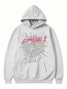 2026NEW Hip Hop Spider Hoodies Set Y2k Hoodie ,Tracksuit Pullover Sweatshirt And Trousers For Men Or Women Matching Hoodies For Couples Casual UnisexLoose And-Unisex Comfortable Vintage Street Style Loose-Fit Washed T-Shirt - Xám - Xem 11