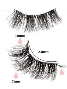 10 Pairs Transparent Fiber Criss-Cross Fluffy Curly Half-Strip False Eyelashes, 3D Faux Mink Handmade 7-10mm Lengthening Lashes, Suitable For Women Makeup And Parties - Black - View 6