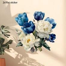 1pc 2D Creative Plant & Floral Wall Decor Sticker, Realistic Watercolor Style With Rich Color Layers, Full Of Natural Vitality And Healing, Made Of PVC Material With Moderate Adhesiveness And No Residue - one-size - View 2