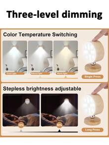 LED Double-Sided Touch Control Wall Lamp, 3 Lighting Modes: White, Warm, Neutral, Suitable For Room, Living Room, Hallway, Corridor, Office, Study, Bedside Nightlight, Wall Lamp & Table Lamp 2-In-1 - Touch Lights - View 4