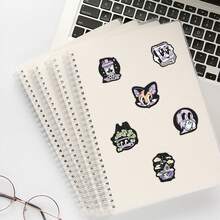 50 Pieces Of Dark Purple Cute Graffiti Stickers - Waterproof Vinyl, Suitable For Laptop Cases, Phone Cases, Guitars, Skateboards, Etc. - Cartoon Aesthetic DIY Scrapbook Children's Gift - A - View 4