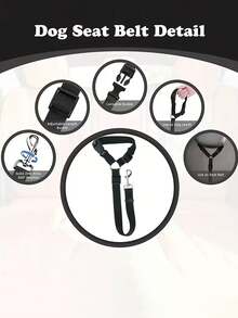 1pc Pet Car Safety Leash, Pet Car Traction Rope, Dog Safety Belt Buckle, Dog Car Safety Belt, Christmas Gift For Dogs - Multicolor - View 3