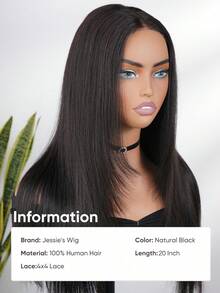 jessie's wig 预剪裁 4x4 蕾丝波浪层次剪裁无胶假发，带刘海，真人发，即戴即走，180% 密度，100% 真人发 - SNatural - 查看 3