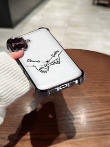 1pc Customized Handprint Signature For Family/Friends/Couples/Mother's Day, Customized Electroplated Shockproof Black Phone Case Compatible With IPhone 16/16 Pro/16 Plus/16 Pro Max/11/11 Pro/11 Pro Max/12/12 Pro/12 Pro Max/13/13 Pro/13 Pro Max/14/14 Plus/14 Pro/14 Pro Max/15/15 Plus/15 Pro/15 Pro Max/17 Pro Max/17 Air/17, Interesting Phone Case, Summer Phone Case - Black - View 7