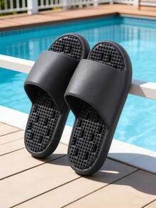 透气穿孔按摩珠设计防滑浴室拖鞋 - 多色 - 查看 20