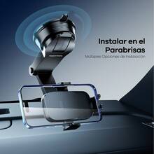 REMAX Soporte universal para teléfono de coche, montaje en el salpicadero, soporte ajustable para teléfono de varios ángulos, se adapta a teléfonos de 4 a 7 pulgadas, compatible con iPhone y Android, accesorios para automóviles, esencial para conducir - XK157 - Ver 2
