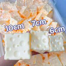 1 chiếc đồ chơi bóp mềm hình quả bóng pho mát vuông siêu mỏng bán chạy nhất năm 2026, vỏ TPR đàn hồi chậm, món quà hoàn hảo, quà tặng ngày lễ, quà sinh nhật, món quà thú vị. - Nhiều màu - Xem 2