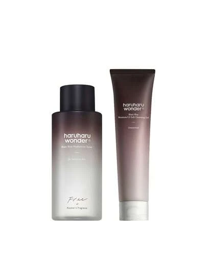 HaruHaru Wonder [Bundle] Black Rice Triple AHA Gentle Cleansing Gel 100 Ml + Hyaluronic Toner 150 Ml 