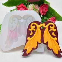 1pc Angel Wings Aroma Stone Silicone Mold, Handmade DIY Fragrance Stone Decor Mold, Multiple Patterns, Non-Stick & Easy Demold - White - View 3