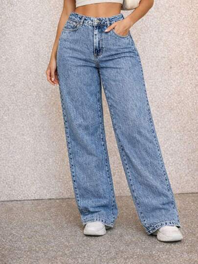Calça Wide Leg Feminina Confortável Casual Versátil Elegante Moderna Qualidade Blogueira