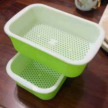 豆芽育苗盘、发芽套装、水培育苗盘、幼苗种植盘、微型蔬菜种植盘、小麦草育苗盘、豆芽发芽盘、无土栽培盘、家用种植系统、阳台种植盆、桌面园艺套装、蔬菜育苗盆、双层排水种植盆、大容量发芽工具、家用水培系统、带网格盖的育苗盘、绿豆芽容器、室内园艺用品 - Bean Sprout Tray - 查看 7