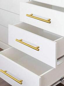 Bộ 3 tay nắm tủ bằng thép không gỉ mạ vàng, tay nắm ngăn kéo nhà bếp, tay nắm cửa tủ quần áo, tay nắm hình chữ T cho đồ nội thất, phòng tắm, phòng ngủ. - Nhiều màu - Xem 2